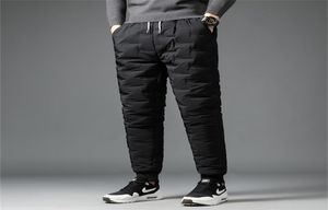 Men039s inverno casual laceup elastico giù per pantaloni ovadde giovani indossano la moda sottile piede caloroso in cotone pantaloni LJ2012178306218