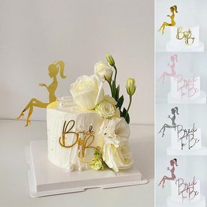 Party Supplies 1Set Bride för att vara Cake Topper High Heels Ladies Wedding Bachelor Bathing Dessert Baking Cup Decoration