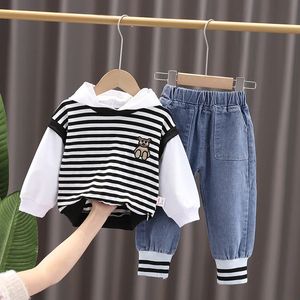 Autumn Winter Causal Suit Baby Boys Girls Cartoon Long Sleeve Pants 2pcs/Set Children Clothing Kids Infant Sportswear 0-6 Years 240523