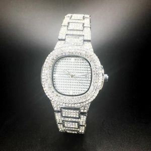 Avanadores de pulso Luxo Full Diamond Watch Women Hip Hop Ratizes Iced Out Woman Wirstwatch Impermeável Relógio feminino Relloj 2021 295p
