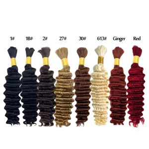 Prawdziwe piękno głębokie fala ludzkie włosy Plejanie Ombre Brazylijskie Remy Curly Bulk No Wheel Braiding Hair Hair Extensation 45 cm do 70 cm