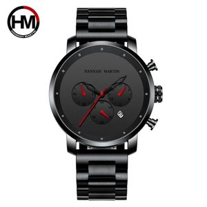 Zegarek na rękę Masowe zegarki 2021 Luxury Designer Black Man Watch Waterproof Waterproof Calendar do swobodnego stalowego kwarcu RelOJ Hombre 2150