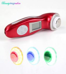 Red Green Blue Light Therapy 3MHz Ultrasonic Facial Massage Pon Skin Rejuvenation Ion Face Cleaner Wrinkle Borttagning Beauty Machi1392541