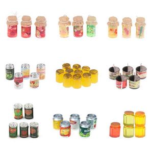 Kitchens Play Food 1/3/4/5/10Pcs Doll House Jam Can Be Mini Toy Doll Food Kitchen Living Room Accessories Childrens Gifts Pretend to Play with Toys d240525