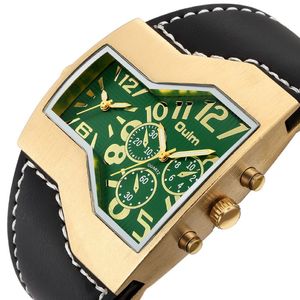Street Style watch Golden Oulm Brand Luxury Arrival Large Dial Mens Watch Quartz Luminous Man Wrist Watches 221k