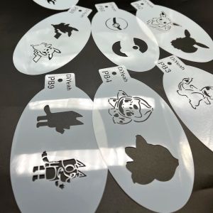 Face Painting Stencils Solid Outline Stencil Templates Professional Body Art Practice Makeup Tools Animale Rabbit Tiger 9PCS