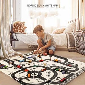 Oyun Mats Kids Playmat Kids Rug Erkek Kız Eğitim Oyuncakları Çocuklar İçin Harita Şehir Trafik Otopark Oyun Mat Su Geçirmez Otopark