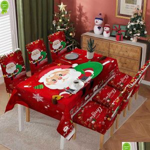 Table Cloth New Christmas Decor Tablecloth Waterproof And Antifoing Creative Printing European Style Xmas Gift Drop Delivery Home Gard Dhq3I