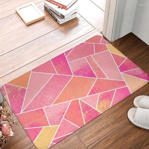 Badmattor rosa marmor geometriska mönster dörrmatta välkomna golvmatta hem entré dörr anti slip husdjur matta för vardagsrum badrummet