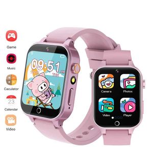 Barnklockor 2024 Smart Watch Childrens HD Touch Screen 26 Games Smart Watch Video Camera Music Story Learning Card Education Watch Boys and Girls D240525