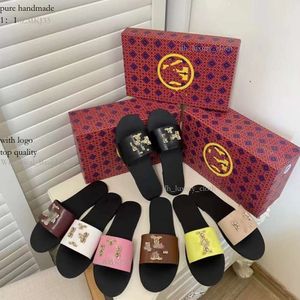 Torybarche Sandal Kadınlar Yaz Toryb Sandal Tasarımcı Ayakkabı Dış Giyim Moda Tori Sandal Orijinal Deri Büyük Boy Altı Sandalet Plaj Ayakkabı Toryb 612