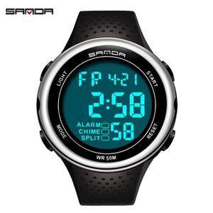 Sanda 375 Herren Uhren LED Digitaluhr Luxus elektronische Uhr Diving Swimming Sport Armbanduhren Relogio Maskulino 242J