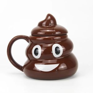 Cartoon sorridente igienico di tè tazza di caffè da caffè divertimento e divertente gazza da toilette 3d con manico da tè da tè tazza bevanda 400 ml 240521