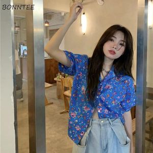 Camicette da donna camicie donne floreali estate moda elegante retro casual in stile coreano vacanze all-match chic streetwear college fem xbik