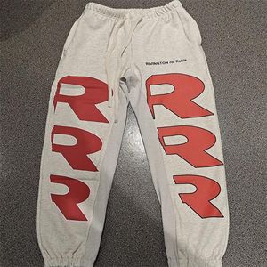 Sweatpants män kvinnor klassiska tryck casual byxor jogger dragskon grå byxor med taggar