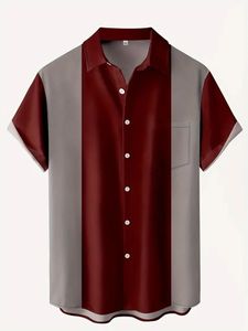 Moda casual de verão masculina simples e versátil camisa de lapela 240518