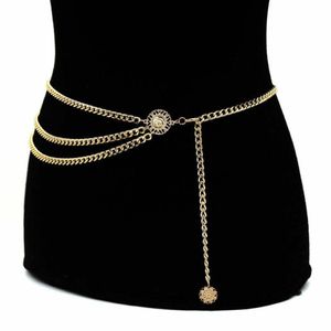 Cintos 2021 Winter Gold Silver Color Camada Chaist Chant Belly for Women Cants Vestido de corpo sexy Jóias 329r