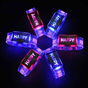 LED -Spielzeuge LED -Armbänder schalten 50 geeignete/Gruppen -Leuchten für Spieler Happy Bilezik Party Festival Rave Child LED Leuchten Q240524 aus