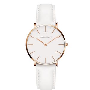 36MM Simple Design Womens Watches Accurate Quartz Ladies Watch Comfortable Leather Strap or Nylon Band Students Wristwatches 268w