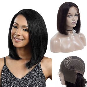 Brailian Virgin Hair koronki Bob Bob Krótki cal 10-16 cala prosta 613# blondynka naturalna kolorowa włosy tdjmq