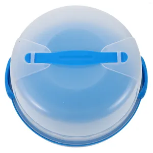 Ta ut containrar Portable Cake Box Container Bärande fodral handhållen bröddessertplast återanvändbar bärare