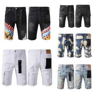 Kvinnors denim designer shorts byxor tvättade korta jeans mens jean shorts mode orolig rippade bikers svarta byxor sommar män denim korta byxor märke jeans