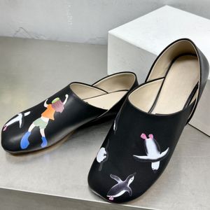 Designer Mulher Loeweve sapato de vestuário sapato superior feminino Casual Casual Sapato de brinquedo de couro de couro Dhgate Rubeira baixa plataforma sapateira plana de balé com tamanho de caixa 35-41