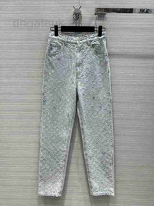 Женский дизайнер джинсов 2024 Новый весенний Suer Fashion Paneled Brand Tome Style Pants Luxury 0420-4 IV6s