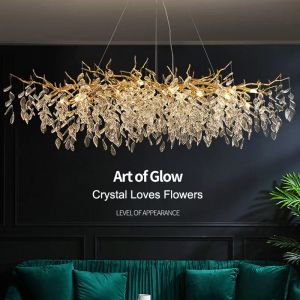 Luxury Modern Crystal Ceiling Chandelier Led Pendant Lamp Dining Living Room Bedroom Home Decor Wall Light Hanging Light Fixture