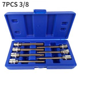 7pcs Hex Socket Adapter Bit Set 3/8 Extra Long Impact Driver Socket Wrench Drill Bit Adapter Tools