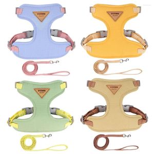 Dog Collars Soft Cat Harness And Leash Set For Walking Adjustable Mesh Inner Small Medium Dogs Kitten Puppy Pet Accessories