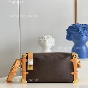 2022 New arrive designer bag side trunk pm old flower box for women M46358 leather crossbody package tote messenger bags 1868