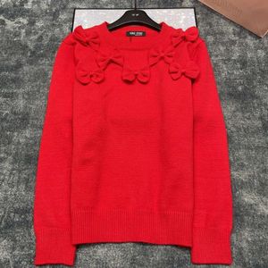 Women's Sweaters 3d Bow Decoration Knitted Pullover Sweater