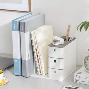 2022 ABS Desk Office Organizer Storage Holder Desktop Pencil Pen Sundries Badge Box Stationery Office School Supplies