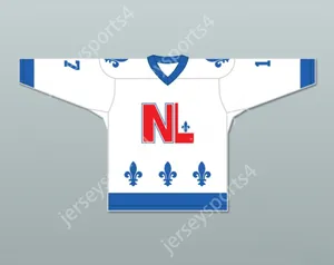 Anpassad Denis Mercure 17 Le National de Quebec White Hockey Jersey- Lance et Compte Top Stitched S-M-L-XL-XXL-3XL-4XL-5XL-6XL