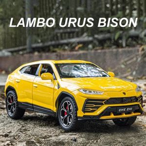 1/24 Lambo Urus Bison SUV Alloy Sports Toys Car Model Diecasts Metal Off-Road Vehicles Simulation Sound and Light Kids Toy Gifts 240524