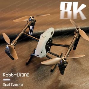 Drones New KS66 Mini Drone 4K Professional 8K HD Dual Camera 5G Wi -Fi Широкологический оптический поток позиционирование бесщеточного двигателя RC Four Helicopters S24525