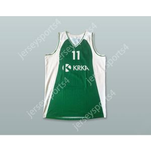 Benutzerdefinierte einen beliebigen Namen eines Team Booker 11 KK Krka novo mesto slowenien grünes basketballtrikot Alle genähten Größe S M L xl xxl 3xl 4xl 5xl 6xl Top Qualität