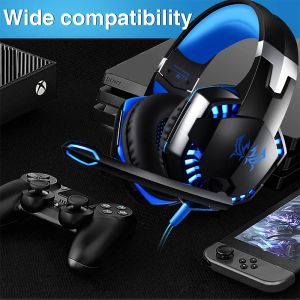 KOTION Cada fone de ouvido G2000 Gaming Deep Bass Stereo LED LED iluminado fone de ouvido com microfone para PS4 Xbox PC Gamer