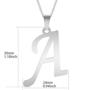 Pendant Necklaces 26 letter necklace stainless steel initial necklace suitable for women and men pendant large letter chain on the necklace Cardenas Homebrey