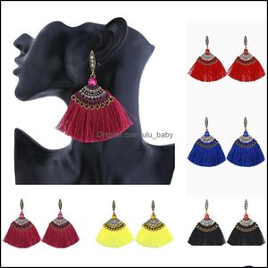 Charm Bohemia Statement Tassel Earrings For Women Wedding Jewelry Gift Long Fringed Drop Delivery Dhngt