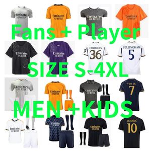 2024 2025 Bellingham Kroos Mbappe Soccer Jerseys 4th Purple 24 25 Tchouameni Mbappe Football Shirt Camavinga Modric Vini Jr Real Madrids Men Kids Kids Player Version