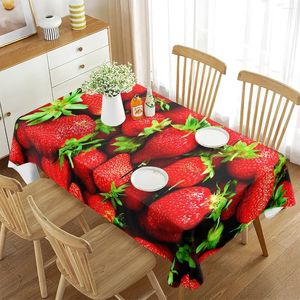 Taça de toalha de pano de morango Toleta de mesa deliciosa Decoração de temas de arte para sala de jantar Banquete de casamento de tapete de tapete ao ar livre