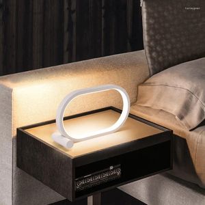 Table Lamps LED Ring Lamp Eye Protection Bedside Night Lights USB Plug Dimmable Reading Desk For Bedroom Living Room Decoration