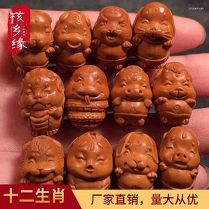 Strand Factory Direct Sales Olive-Stone Zodiac Red Oil Nuclear Hand Carved Animal Carving Image tredimensionell anpassning