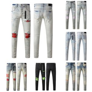 Designer Herren Jeans Freizeithose Streetwear Jeans Hight Quality Denim Hosen Elastizität Kleidung enge dünne Designer Mode Luxusmarkenkleidung Druckmaschine