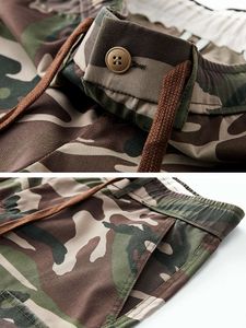 Summer Kamuflage Mężczyźni Mężczyzny Multi-Pockets Elastyczne tali