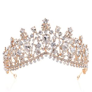 Luxury Rhinestone Tiara Crowns Crystal Bridal Hair Accessories Wedding Headpieces Quinceanera Pageant Prom Queen Tiara Princess Crown 290N