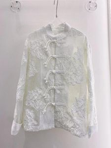 Kvinnors polos 2024 Summer Chinese Style Fine Craft Cardigan 0701