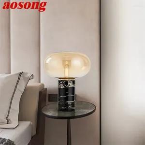 Table Lamps AOSONG Modern Bedside Lamp Marble E27 Desk Light LED Home Decorative For Foyer Living Room Office